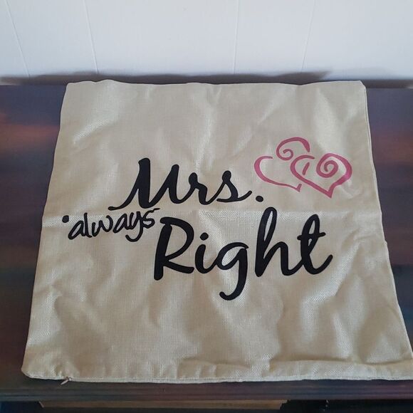 New in Package "Mr. Right" and Mrs. Always Right" 16" Pillow Covers - 💖Cute! - Picture 3 of 4